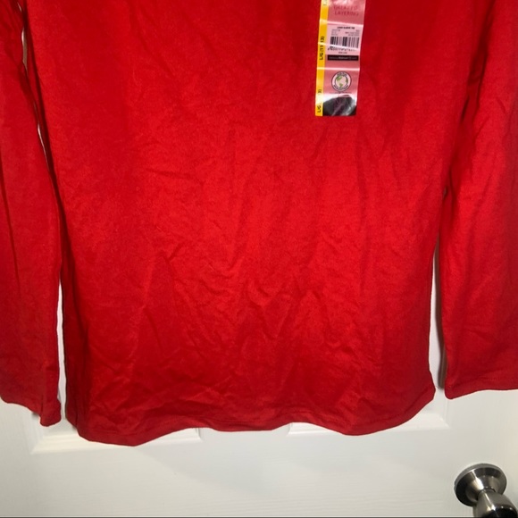 NWT No Boundaries Red Scoop Neck Long Sleeve Tee L - Picture 5 of 9